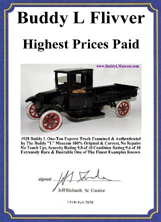 Buddy L One Ton Flivver Express Truck Buying Buddy L Flivver Cars Buddy L Flivver Home Page 