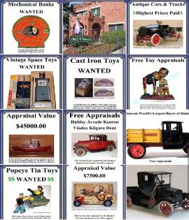 Buying vintage german tin toys buying antique american tin toys buying toy collections Old toy collection for sale
